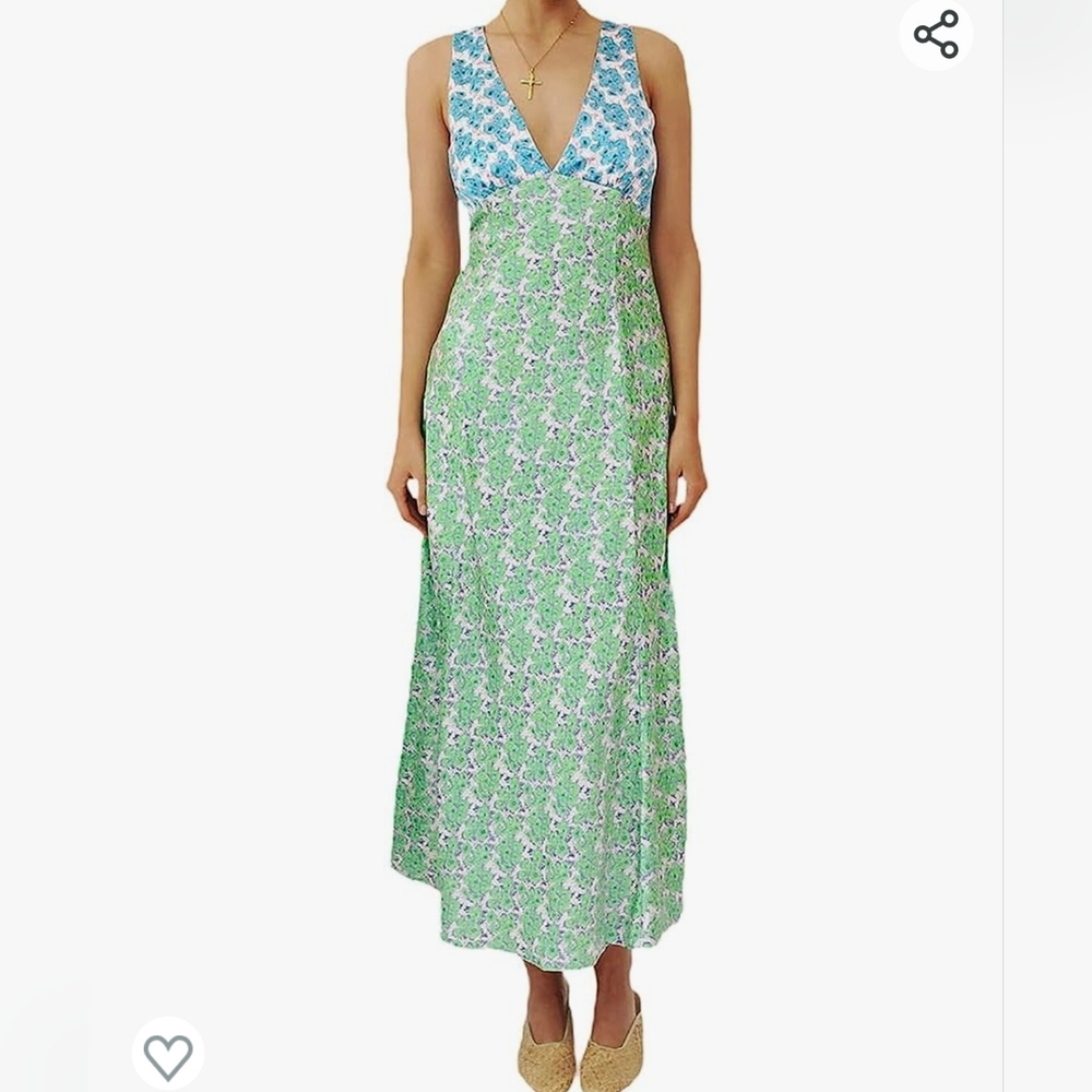New floral maxi bodicon v neck dress